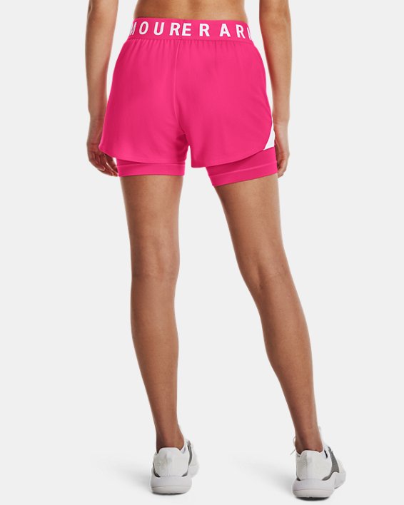 Women's UA Play Up 2-in-1 Shorts, Pink, pdpMainDesktop image number 1